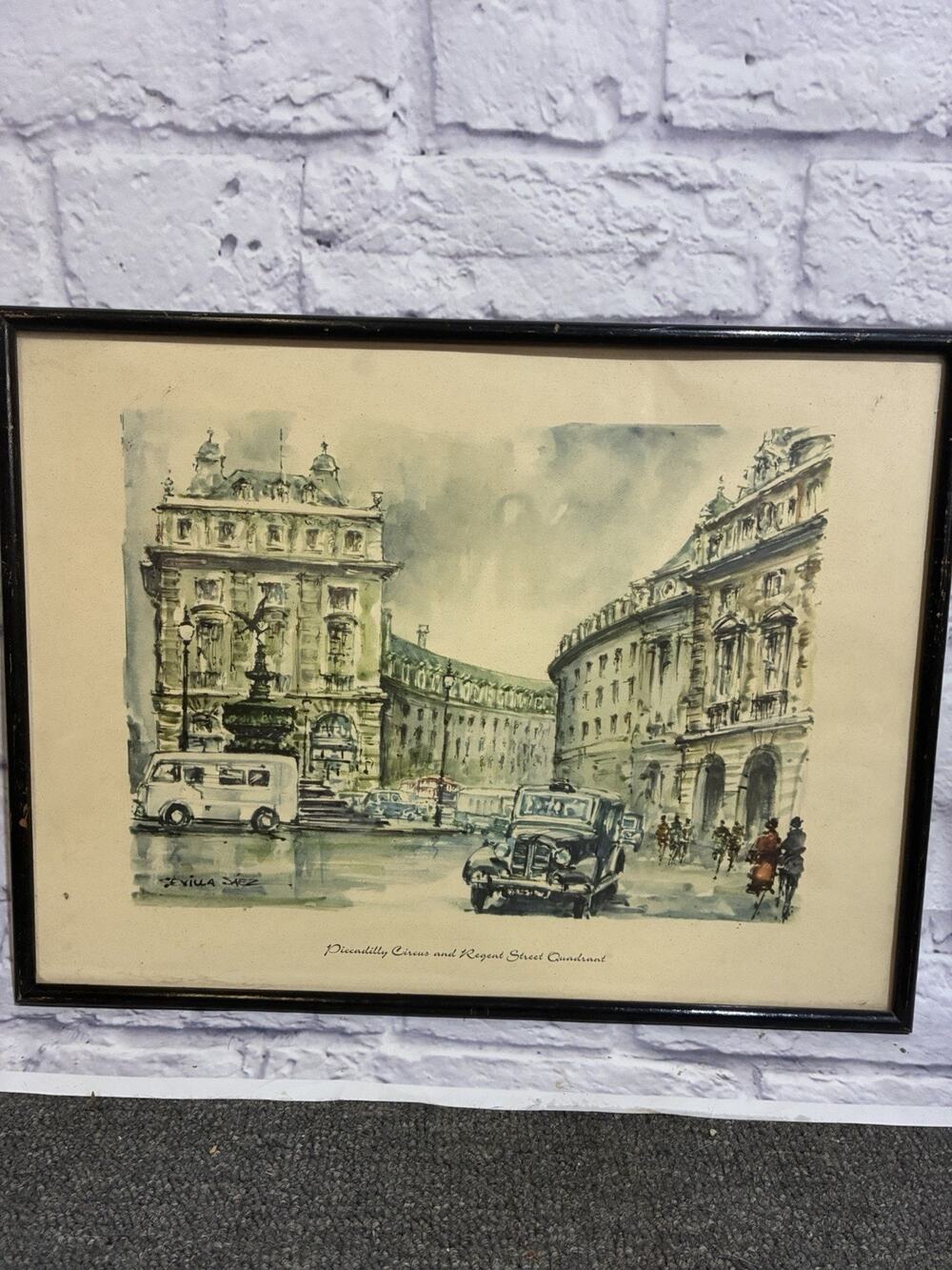 Vintage Sevilla Saez Piccadilly Circus Regent Street London Framed Art Print